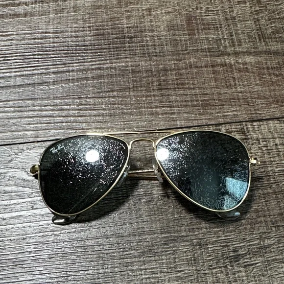 Ray-Ban Jr Gold and Black Aviator Sunglasses with Brown Case - Picture 11 of 13
